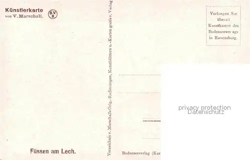 Marschall Vinzenz Fuessen am Lech  Kat. Kuenstlerkarte