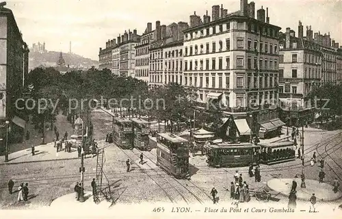 Strassenbahn Lyon Place du Pont Cours Gambetta  Kat. Strassenbahn