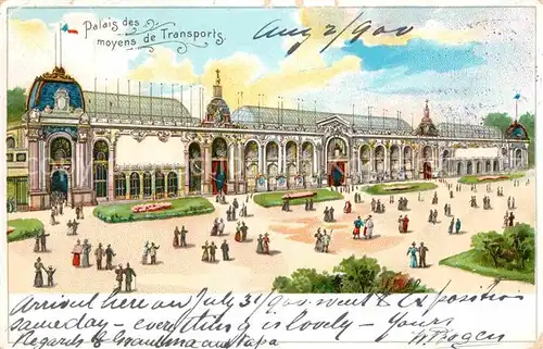 Exposition Universelle Paris 1900 Palais des Moyens de Transports Litho Kat. Expositions