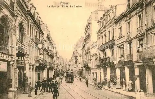 Strassenbahn Reims Rue de l Etape Casino  Kat. Strassenbahn