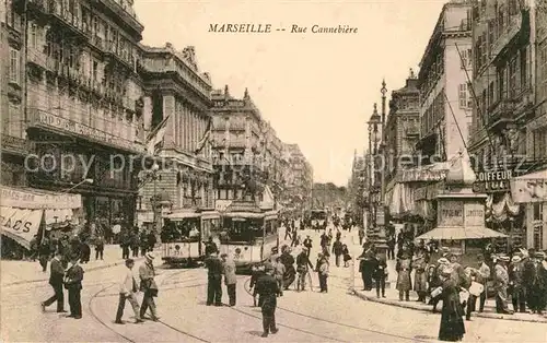 Strassenbahn Marseille Rue Cannebiere  Kat. Strassenbahn