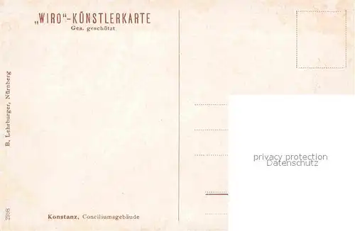 Verlag WIRO Wiedemann Nr. 2398 Konstanz Conciliumsgebaeude Kat. Verlage