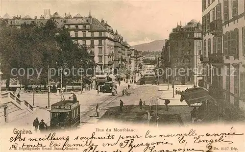 Strassenbahn Geneve Rue du Montblanc Hotel Suisse  Kat. Strassenbahn