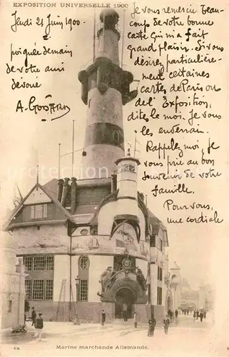 Exposition Universelle Paris 1900 Marine marchande Allemande  Kat. Expositions