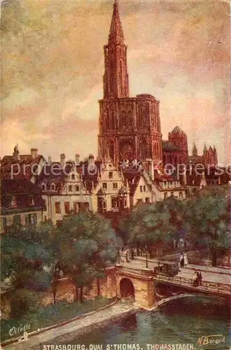 Verlag Tucks Oilette Nr. 12 Strasbourg Quai St. Thomas Thomasstaden N. Beraud  Kat. Verlage