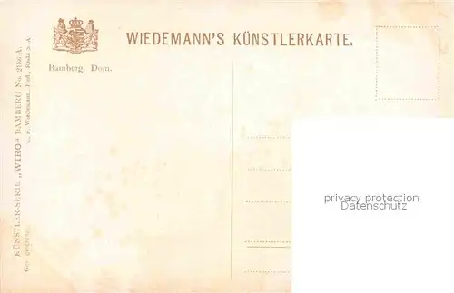 Verlag Wiedemann WIRO Nr. 2186 A Bamberg Dom  Kat. Verlage
