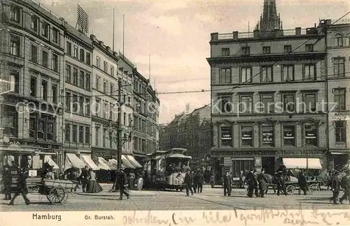 Strassenbahn Hamburg Grosser Burstah Kat. Strassenbahn