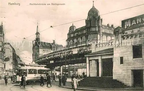 Strassenbahn Hamburg Hochbahnbruecke Roedlingsmarkt  Kat. Strassenbahn