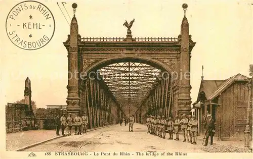 Bruecken Bridges Ponts Strasbourg Pont du Rhin Soldaten