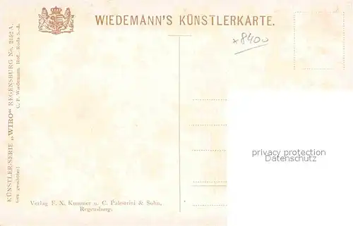 Verlag Wiedemann WIRO Nr. 2152 A Regensburg  Kat. Verlage