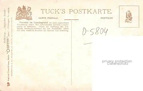 Verlag Tucks Oilette Nr. 649 B Friedrichroda Torstein Lauchagrund  Kat. Verlage