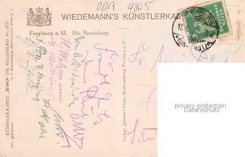 Verlag Wiedemann WIRO Nr. 3132 Freyburg Unstrut Neuenbrug Kat. Verlage
