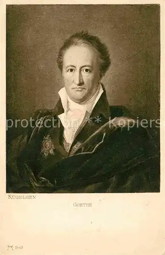 Verlag Ackermann Kuenstlerpostkarte Nr. 1449 Goethe 1810 gemalt von G. von Kuegelgen Kat. Verlage