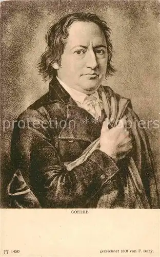 Verlag Ackermann Kuenstlerpostkarte Nr. 1450 Goethe 1800 F. Bury  Kat. Verlage