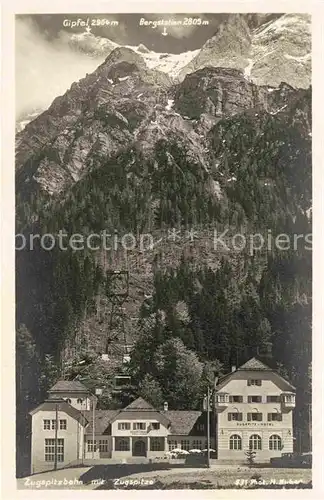 Zugspitzbahn Blick zur Zugspitze Kat. Eisenbahn