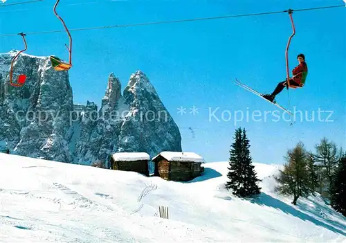 Sessellift Spitzbuehl Seiser Alm Schlern  Kat. Bahnen