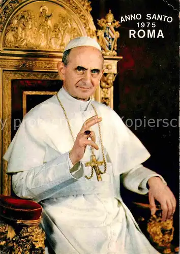 Papst Paulus P.P. VI. Anno Santo 1975 Roma  Kat. Religion