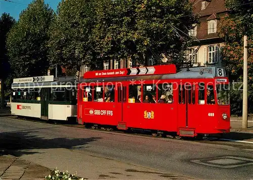 Strassenbahn Motorwagen Be 4 4 409 und B4 1471 Basel  Kat. Strassenbahn