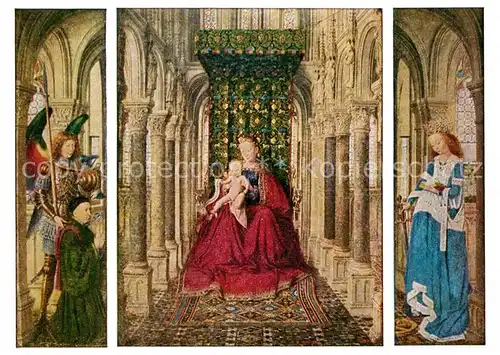 Kuenstlerkarte Alte Kuenstler Jan van Eyck Fluegelaltar  Kat. Kuenstlerkarte