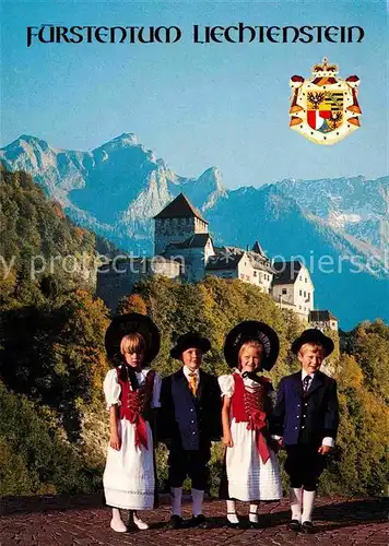 Trachten Fuerstentum Liechtenstein Schloss Vaduz Kinder  Kat. Trachten