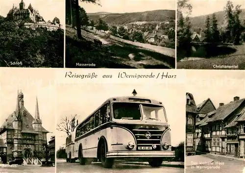 Autobus Omnibus Wernigerode Rathaus Schloss Christianental Kat. Autos