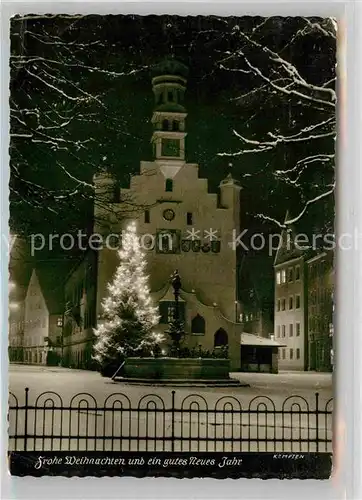 Glueckwunsch Kempten Rathaus Winter Weihnachtsbaum Neujahr Kat. Greetings