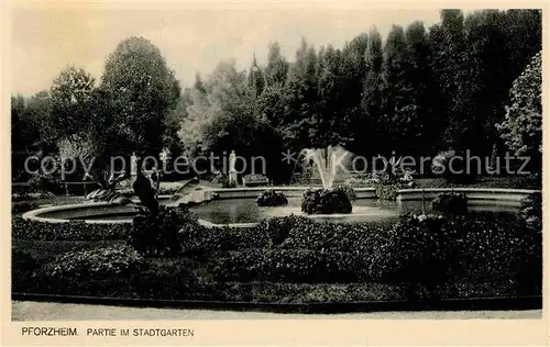 Pforzheim Stadtgarten Springbrunnen Kat. Pforzheim