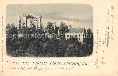 Schloss Hohenschwangau Panorama Kat. Schwangau