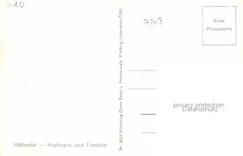 Hoellental Schwarzwald Kraftwerk und Fontaene Kat. Buchenbach