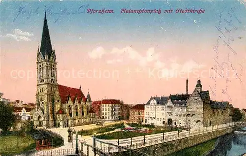 Pforzheim Melanchthonplatz Stadtkirche Kat. Pforzheim
