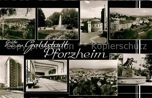 Pforzheim Springbrunnen Stadtgarten Denkmal Panoramen Kat. Pforzheim