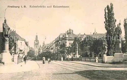 Freiburg Breisgau Kaiserbruecke Kaiserstrasse Kat. Freiburg im Breisgau