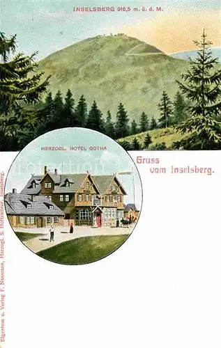 Inselsberg Schmalkalden mit Herzogl Hotel Gotha Kat. Schmalkalden