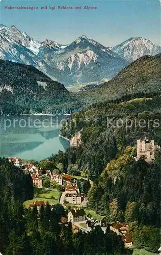 Hohenschwangau Schloss Hohenschwangau mit Alpsee Kat. Schwangau