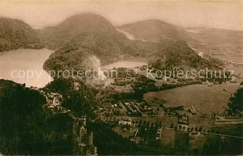 Fuessen Allgaeu Blick vom Tegelberg auf Schloss Neuschwanstein und Schloss Hohenschwangau Kat. Fuessen