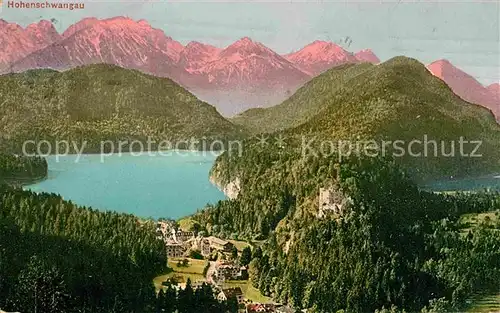 Hohenschwangau Schloss Hohenschwangau mit Alpsee Kat. Schwangau