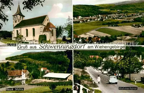 Schwenningdorf Kirche Neue Muehle Wehmerhorst Fliegeraufnahme Kat. Roedinghausen