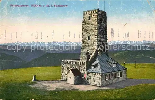 Feldberg Schwarzwald Feldbergturm Aussichtspunkt Alpenkette Kat. Feldberg (Schwarzwald)