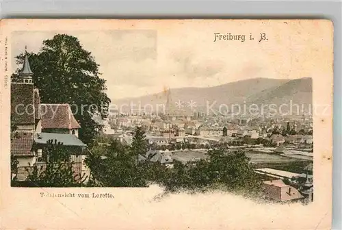 Freiburg Breisgau Blick vom Loretto Stadtansicht Kat. Freiburg im Breisgau