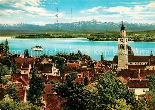 ueberlingen Bodensee Blick zu den Schweizer Alpen Kat. ueberlingen