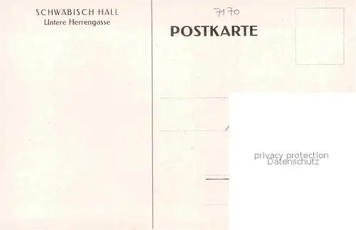 Schwaebisch Hall Untere Herrengasse Kuenstlerkarte Kat. Schwaebisch Hall