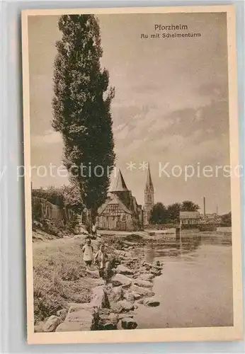 Pforzheim Au mit Schelmenturm Kat. Pforzheim