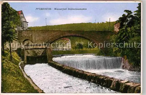 Pforzheim Wasserfall Dill Weissenstein Bruecke Kat. Pforzheim