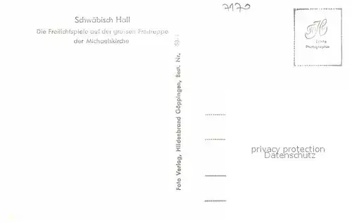 Schwaebisch Hall Freilichtspiele grosse Freitreppe Michaeliskirche Kat. Schwaebisch Hall