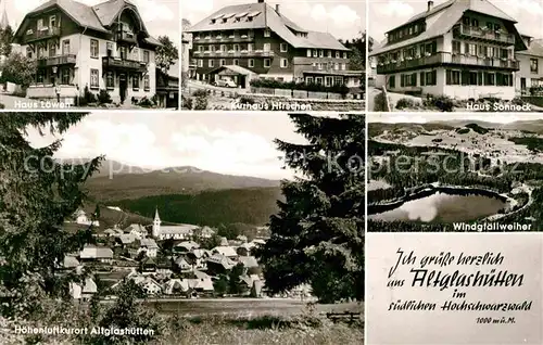 Altglashuetten Haus Loewen Kurhaus Hirschen Haus Sonneck Windgfaellweiher Hoehenluftkurort Schwarzwald Kat. Feldberg (Schwarzwald)