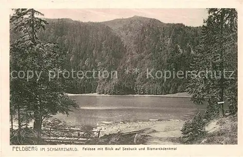 Feldberg Schwarzwald Feldsee mit Blick auf Seebuck und Bismarckdenkmal Kat. Feldberg (Schwarzwald)