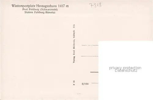 Herzogenhorn Panorama Wintersportplatz Kat. Feldberg (Schwarzwald)