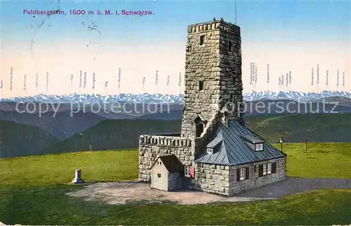 Feldberg Schwarzwald Feldbergturm Alpenkette Kat. Feldberg (Schwarzwald)