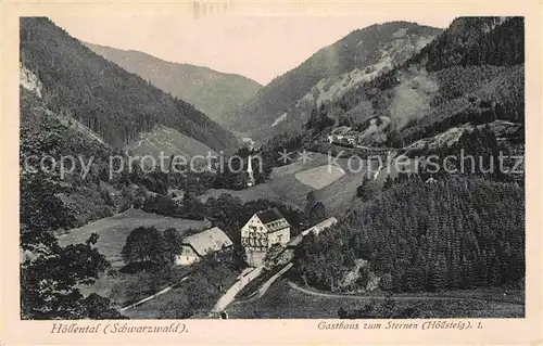 Hoellsteig Gasthaus zum Sternen Hoellental Schwarzwald Veltens Lichtdruck Karten Kat. Hinterzarten