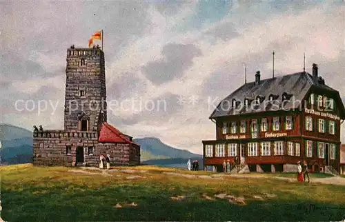 Feldberg Schwarzwald Gasthaus zum Feldbergturm mit neuem Friedrich Luisen Turm Kat. Feldberg (Schwarzwald)